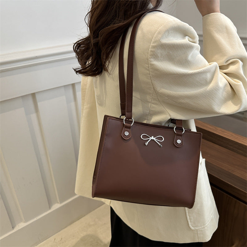 Large Capacity Women's Tote Bag PU Leather Shoulder Handbag Street Fashion
