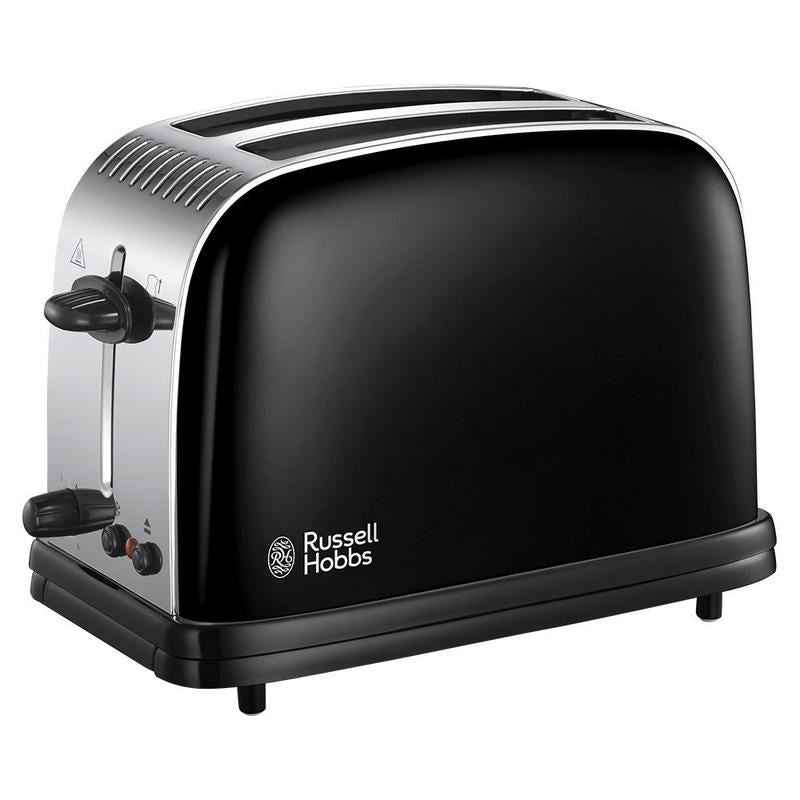 Russell Hobbs Colours Plus Black Toaster 2 Slice UK Plug