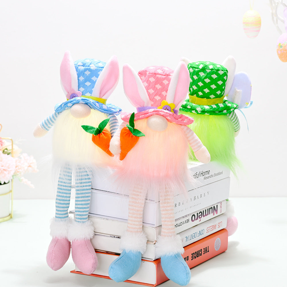 Long Legged Bunny With Easter Decorations And Lights