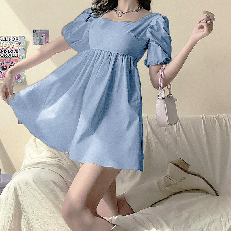 Princess Sleeves One-neck Sexy Backless Slim Slim Dress