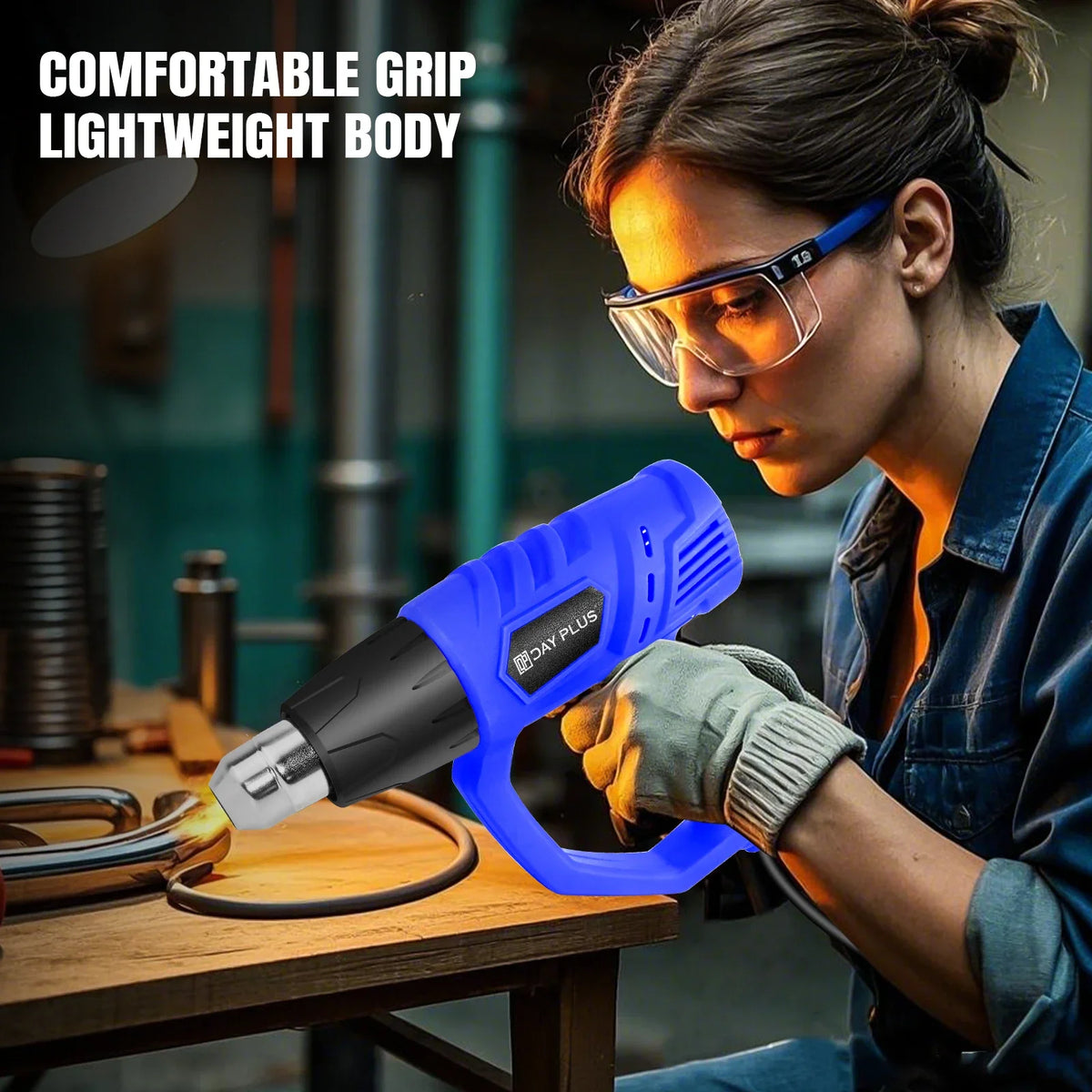 2000W Heavy Duty Heat Gun with Variable Temperature Control & 4 Nozzles DIY Hot