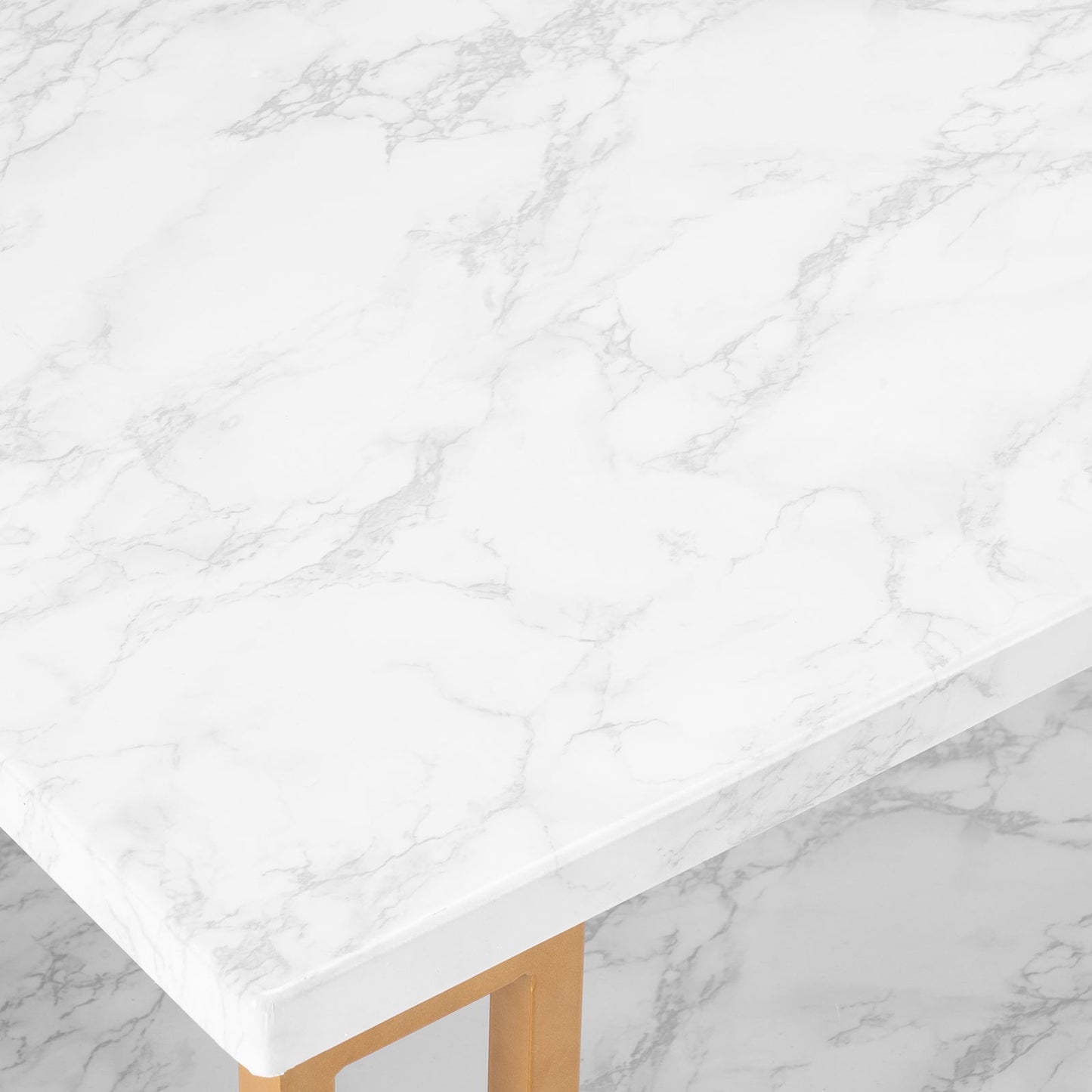 Faux Marble & Gold Coffee Table – Rectangular Two-Tier