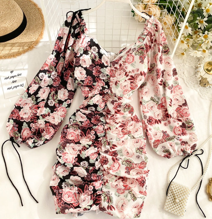 Patchwork floral dress