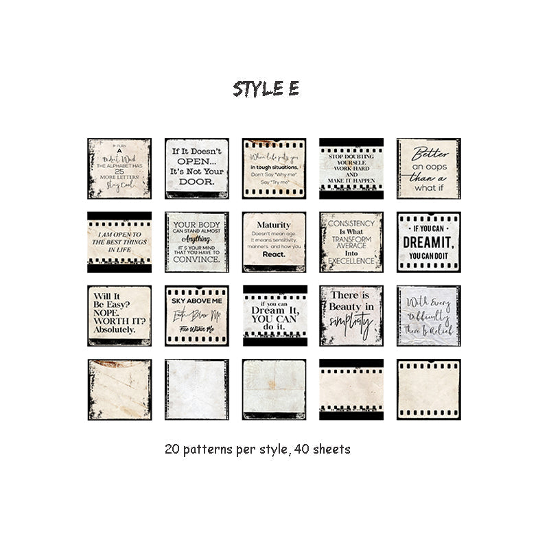 Mr.paper 40Pcs 8 stili Retro Time Travel Series Deco diario materiale adesivo Scrapbooking Planner cancelleria scuola decorativa