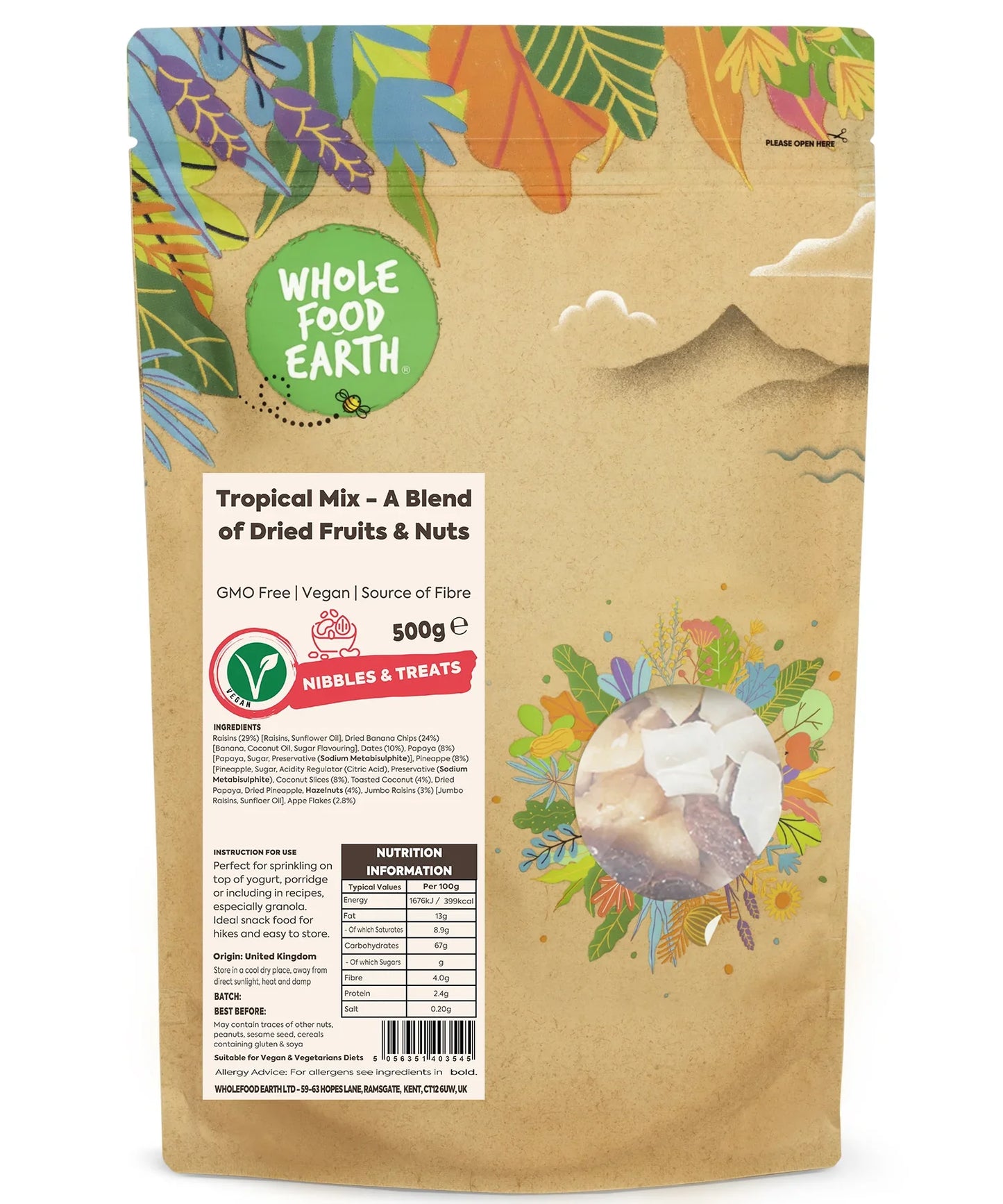 Mezcla Tropical - Una combinación de frutas secas y frutos secos