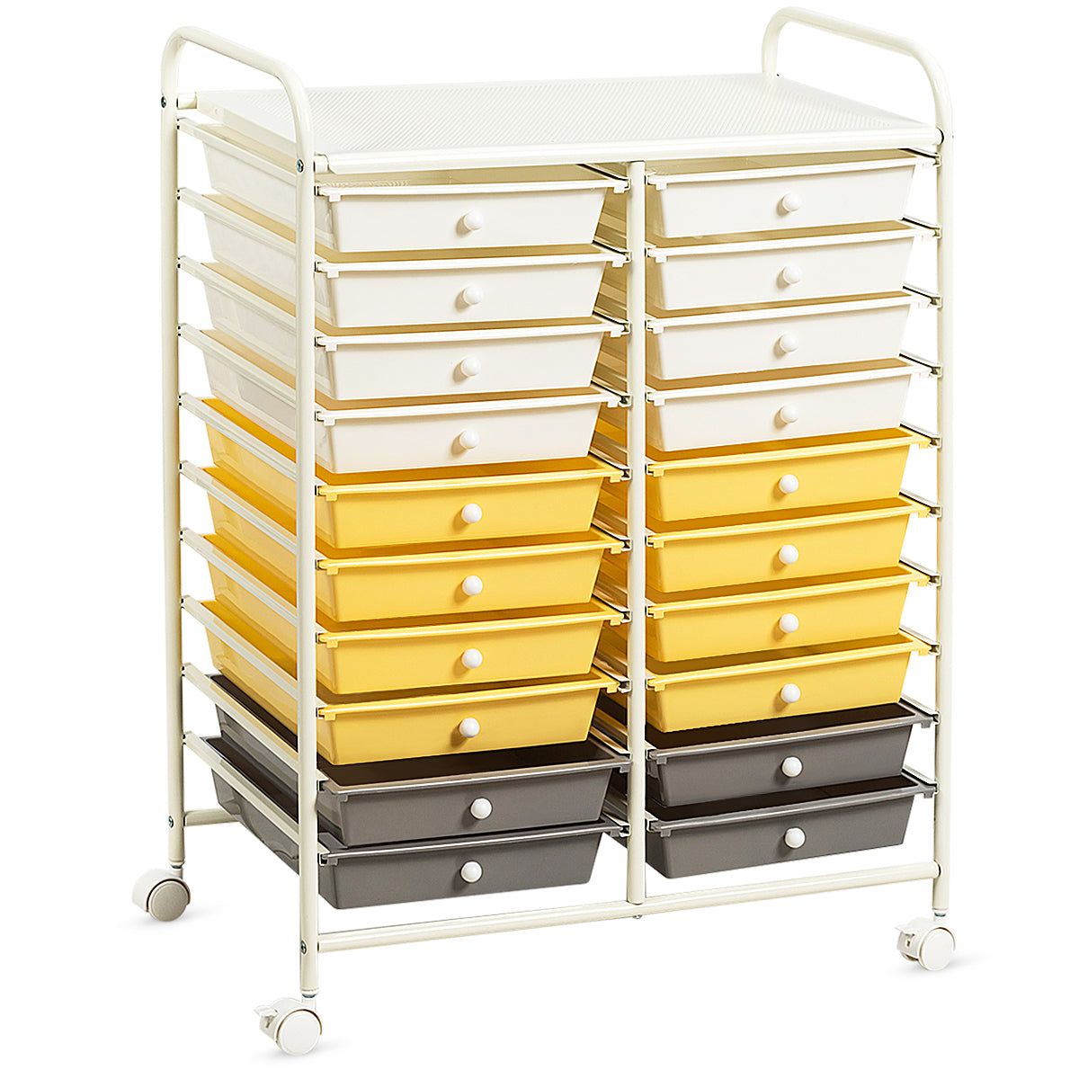 20 Drawers Storage Trolley with 4 Wheels for Beauty Salon-Black