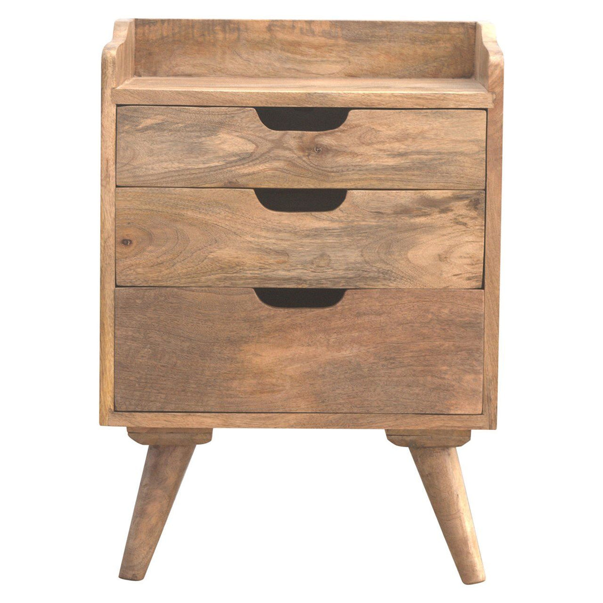 Artisan Gallery Back Bedside Table with 3 Drawers