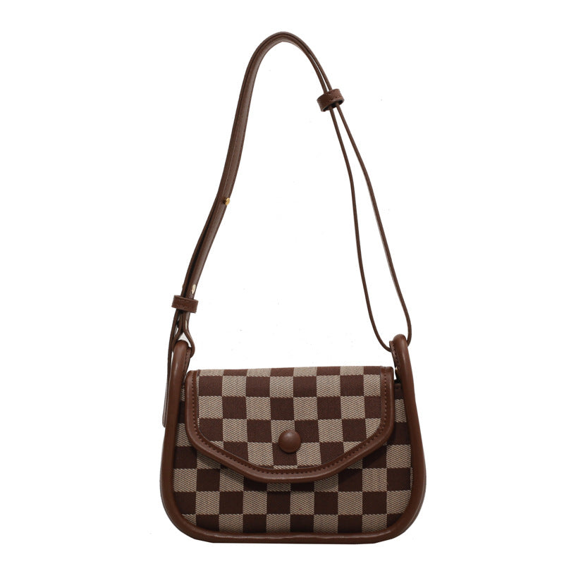 Black And White Checkerboard Trend Personality Simple Small Round Bag