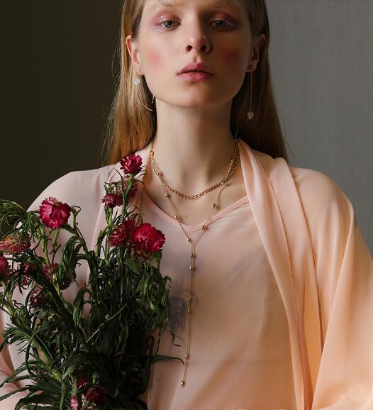 Fashion Copper Bead Chain Multilayer Individual Necklace