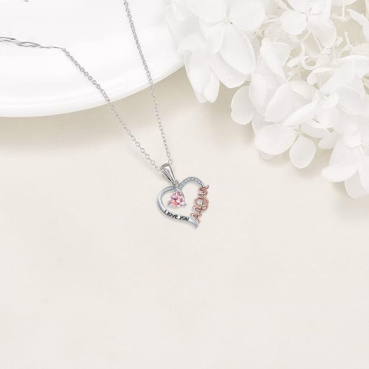 Heart-shaped Mom Necklace Mother's Day Gift