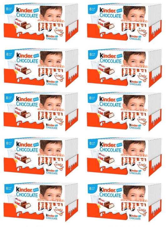 10 x Kinder Chocolate Mini Treat 8 unidades - 100 g