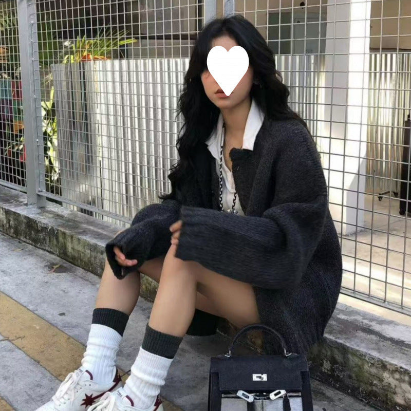 American Retro Sweater Cardigan Women's Autumn And Winter Peace Dove Jacquard Sweater