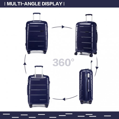 K1997L - KONO 24 INCH HARD SHELL PP SUITCASE - NAVY