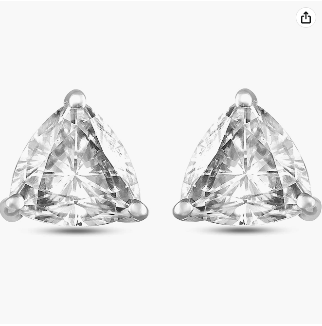 Earrings in 925 Sterling Silver with 0.54ct 4.5mm Moissanite