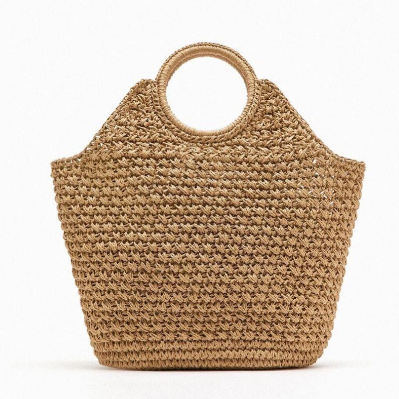 Women's Fashion Handmade Ring Hand-carrying Large Capacity Woven Bag