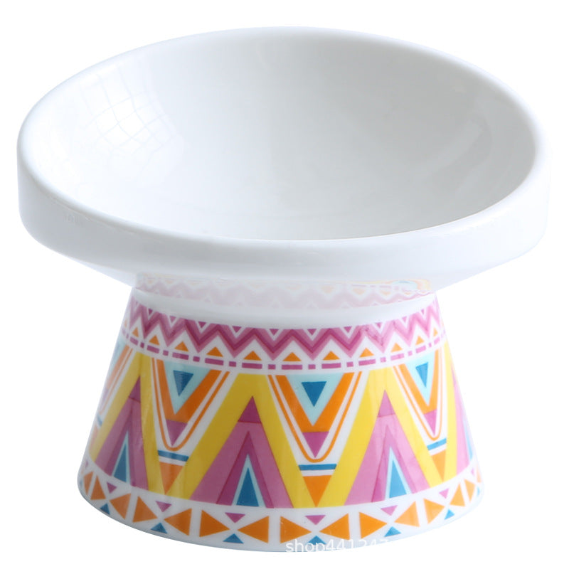 Ceramic cat bowl to protect the single bowl cat