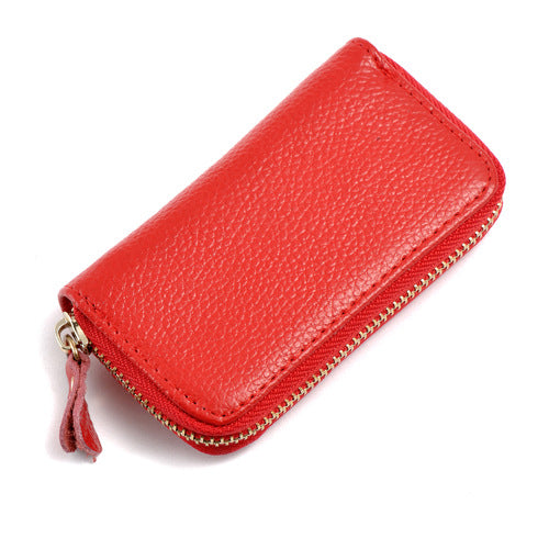 Leather men's card holder car key case