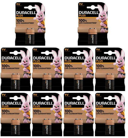 10 x Duracell Plus 9V 1er Pack