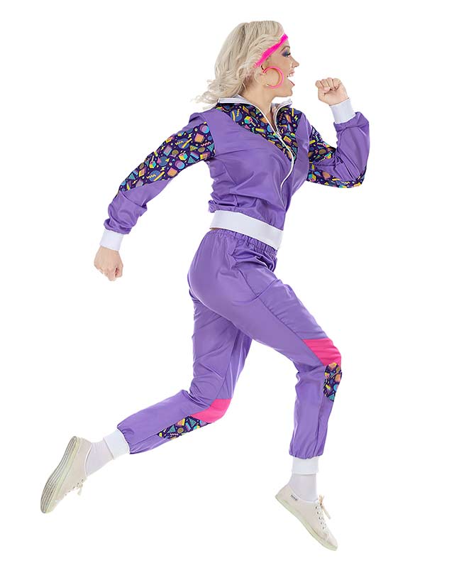 80s Purple Shell Suit - Adult Costume