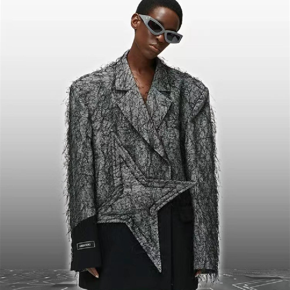 Women's Five-pointed Star Mid-length Trench Coat