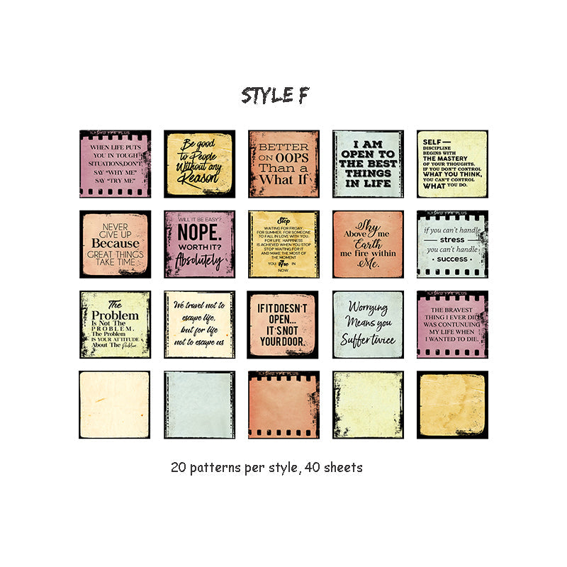 Mr.paper 40Pcs 8 stili Retro Time Travel Series Deco diario materiale adesivo Scrapbooking Planner cancelleria scuola decorativa