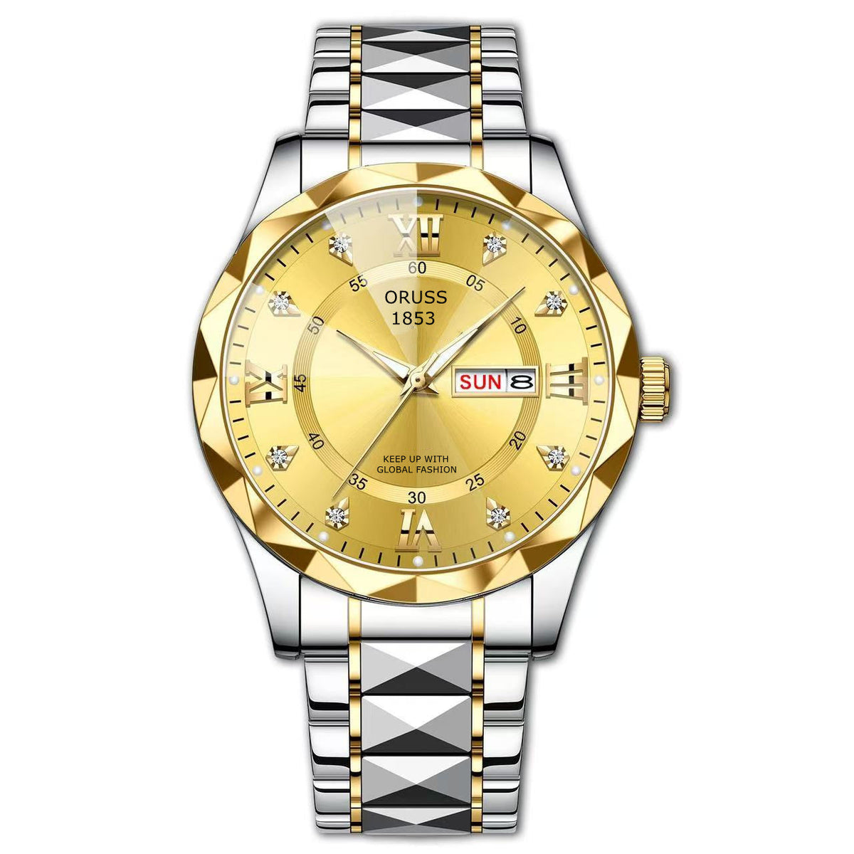 Dual-calendar Mens Quartz Casual Watch