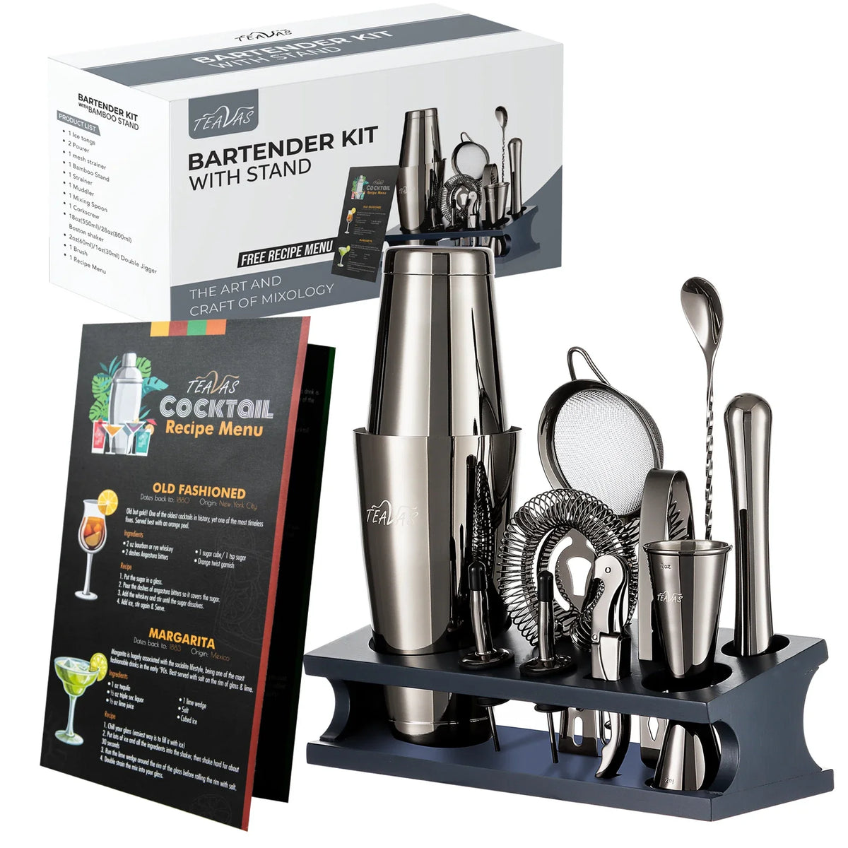 25-Piece Mixology Bartender Kit – Cocktail Shaker & Japanese Jigger Bar Gift Set