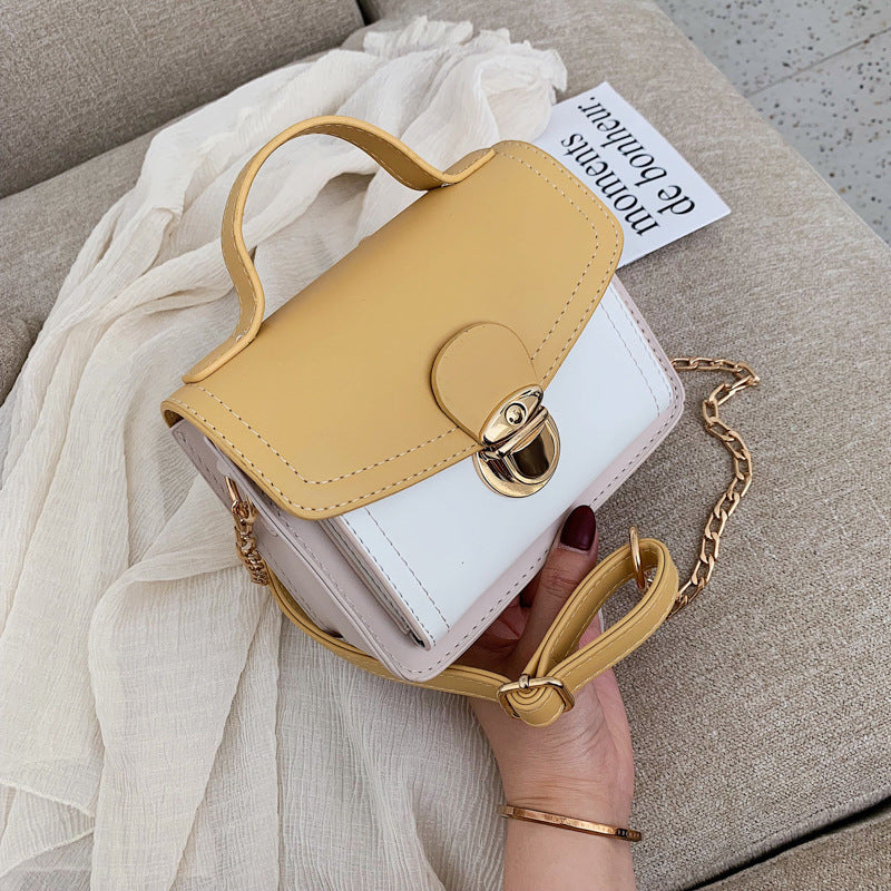 Color contrast women's shoulder bag