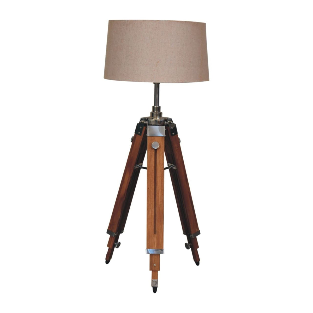 Artisan Wooden Tripod Floor Lamp