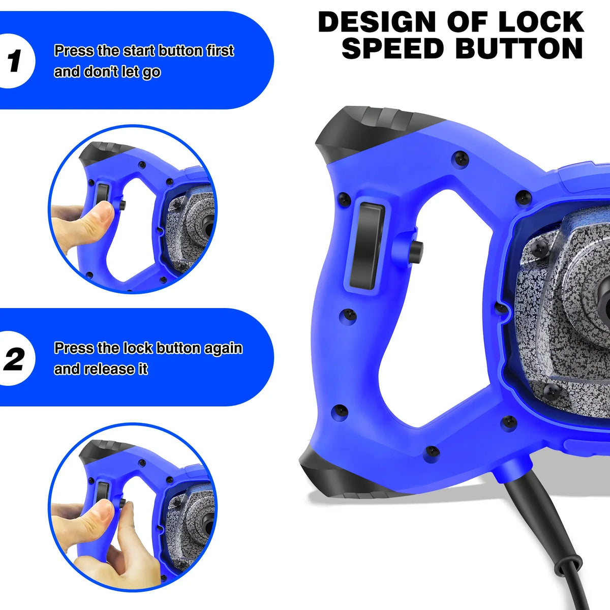 2600W Portable Electric Cement Paddle Mixer 6 Speed Handheld Grout Paint Mortar