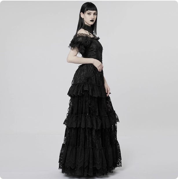 Victoria's Gorgeous Flocked Lace Maxi Dress