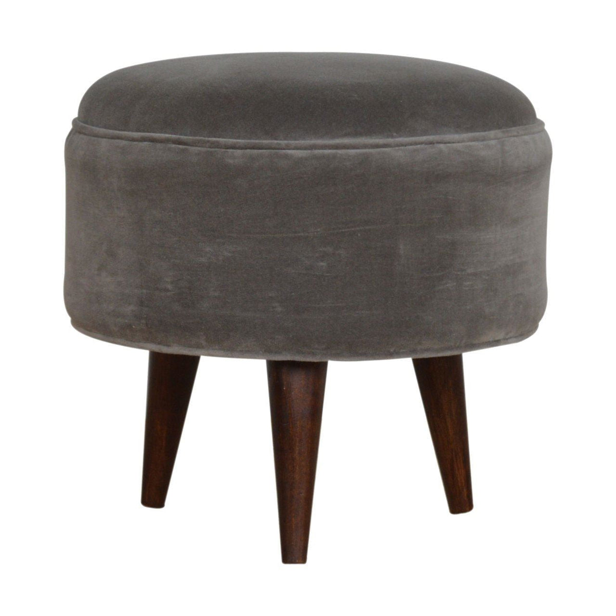 Artisan Grey Velvet Nordic Style Footstool