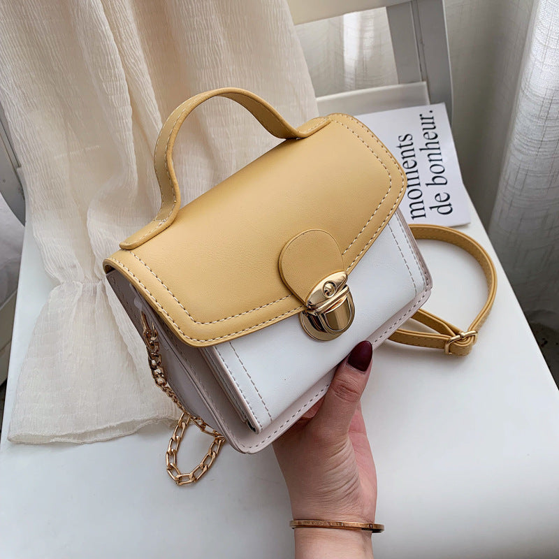 Color contrast women's shoulder bag