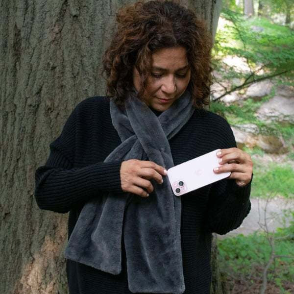 Ultra-Soft Faux Fur Pull-Through Scarf With Hidden Zipper Pocket