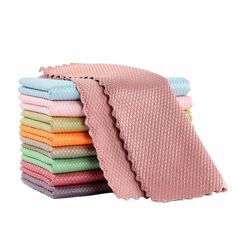 NR14 NanoScale Streak-Free Miracle Cleaning Cloths Magic Kitchen Rag Reusable Home