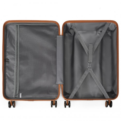 K2292L - Kono 20 Inch Lightweight Hard Shell ABS Luggage Cabin Suitcase With TSA Lock - Grey