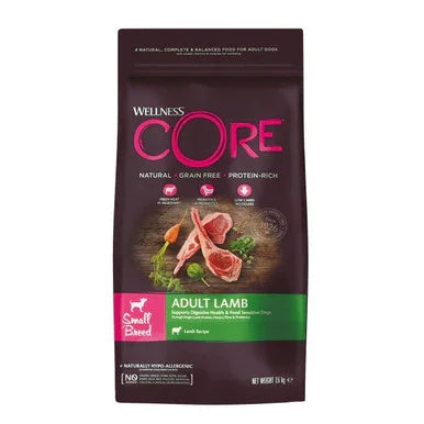 Wellness CORE Comida para Perros de Razas Pequeñas 1.5kg | Fórmula de Cordero sin Cereales Alta en Proteínas