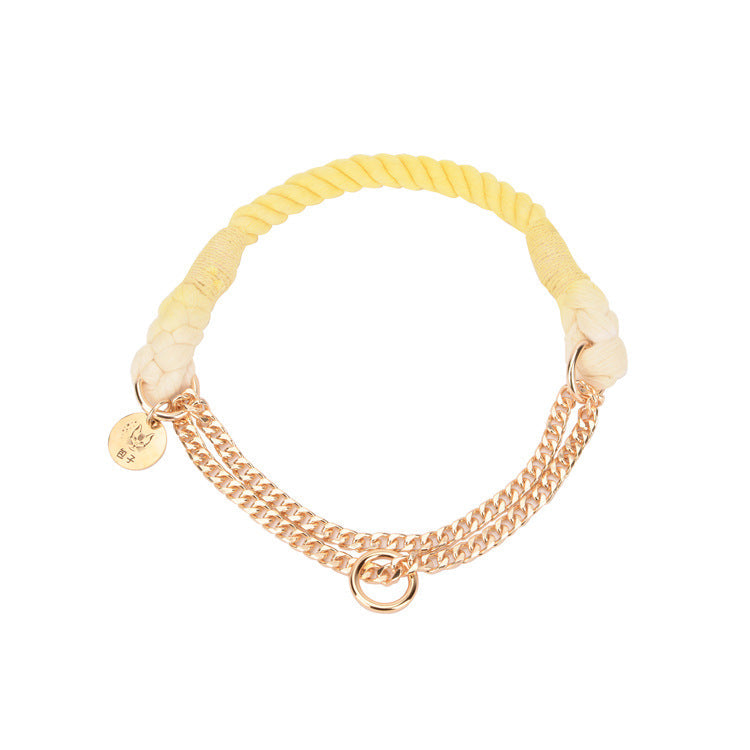 Multifunctional hand-woven gradient color collar