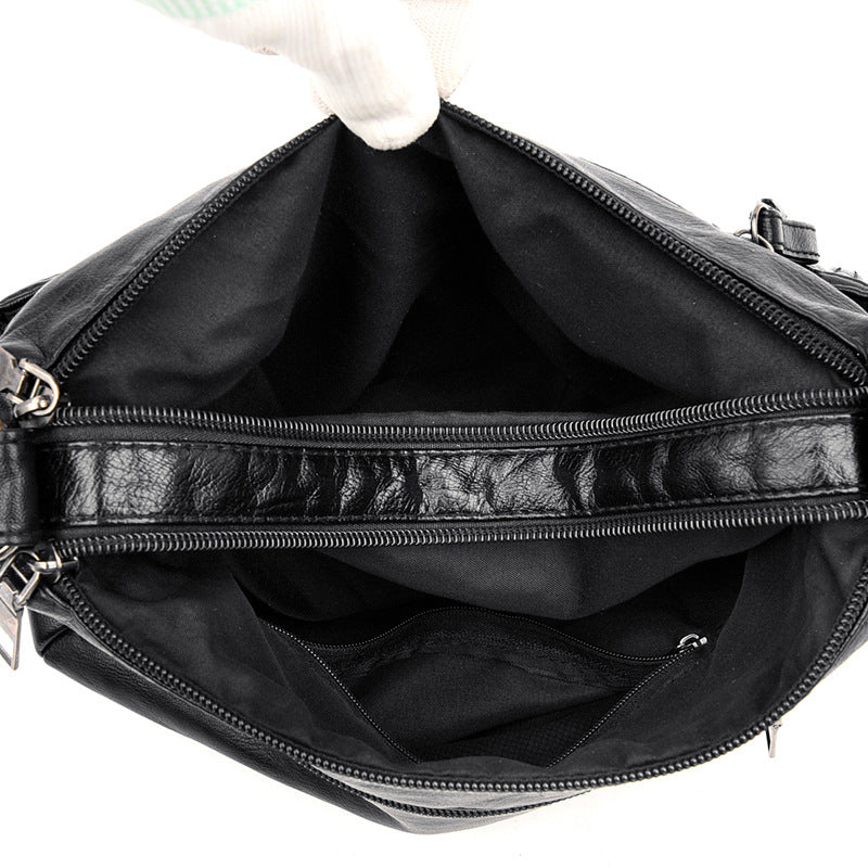 New Trendy Soft Leather Multilayer Messenger Bag