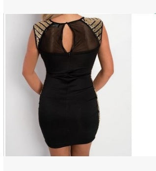 Sequins backless dress