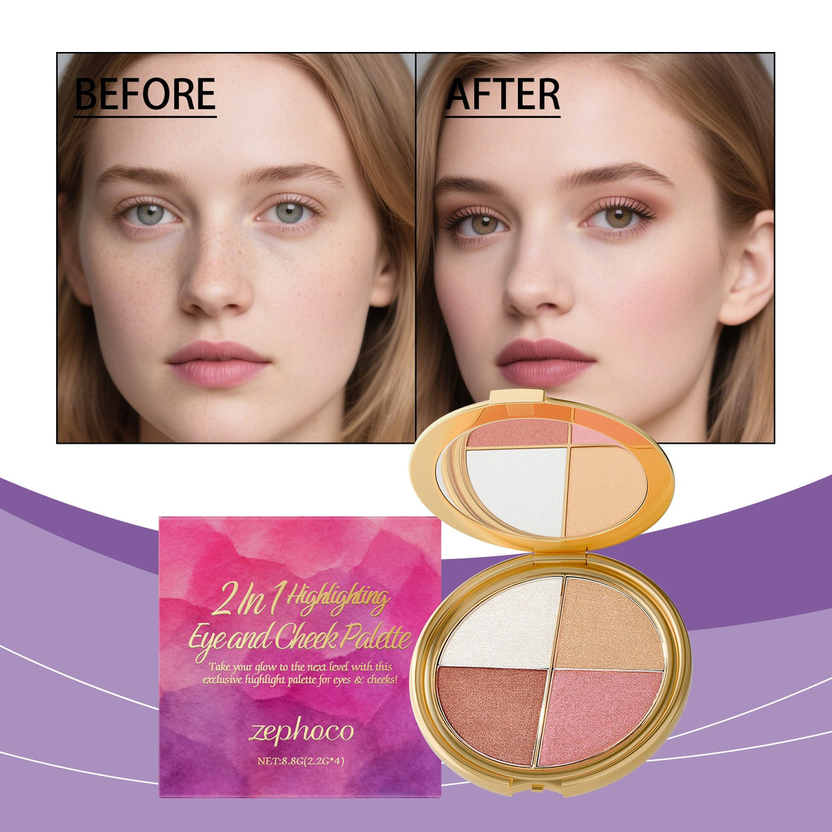 Highlight, Eyeshadow, And Blush Palette