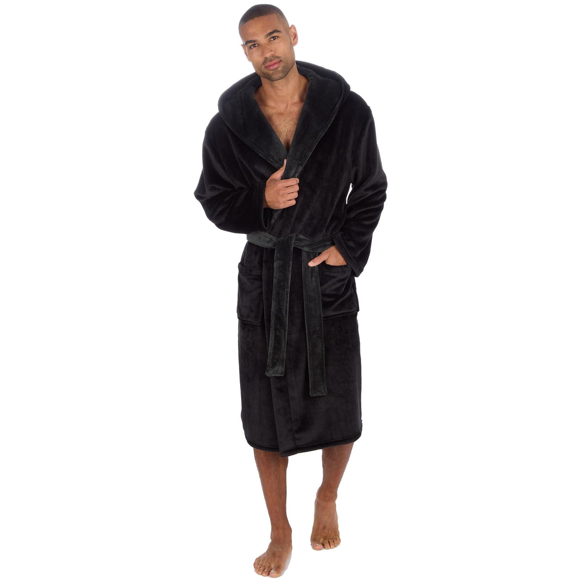 Pierre Roche Luxury Hooded Fleece Dressing Gown
