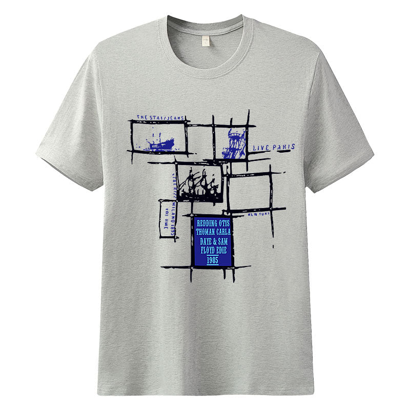 Loose trend half-sleeved white collar round neck T-shirt