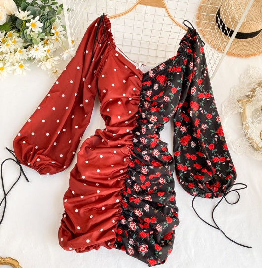 Patchwork floral dress