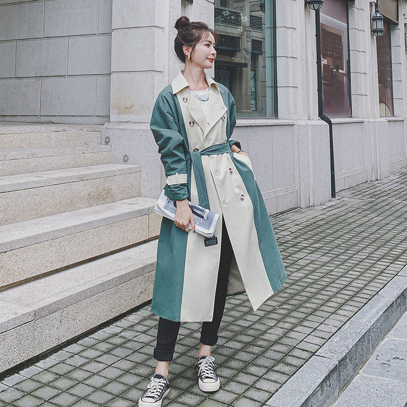 Mid-length Temperament British Style Small Over-the-knee Loose Slim Coat
