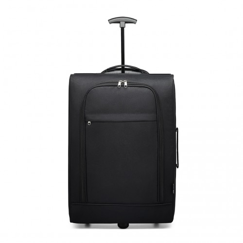 K1873-2 - Kono CABIN SIZE SOFT SHELL HAND LUGGAGE - BLACK