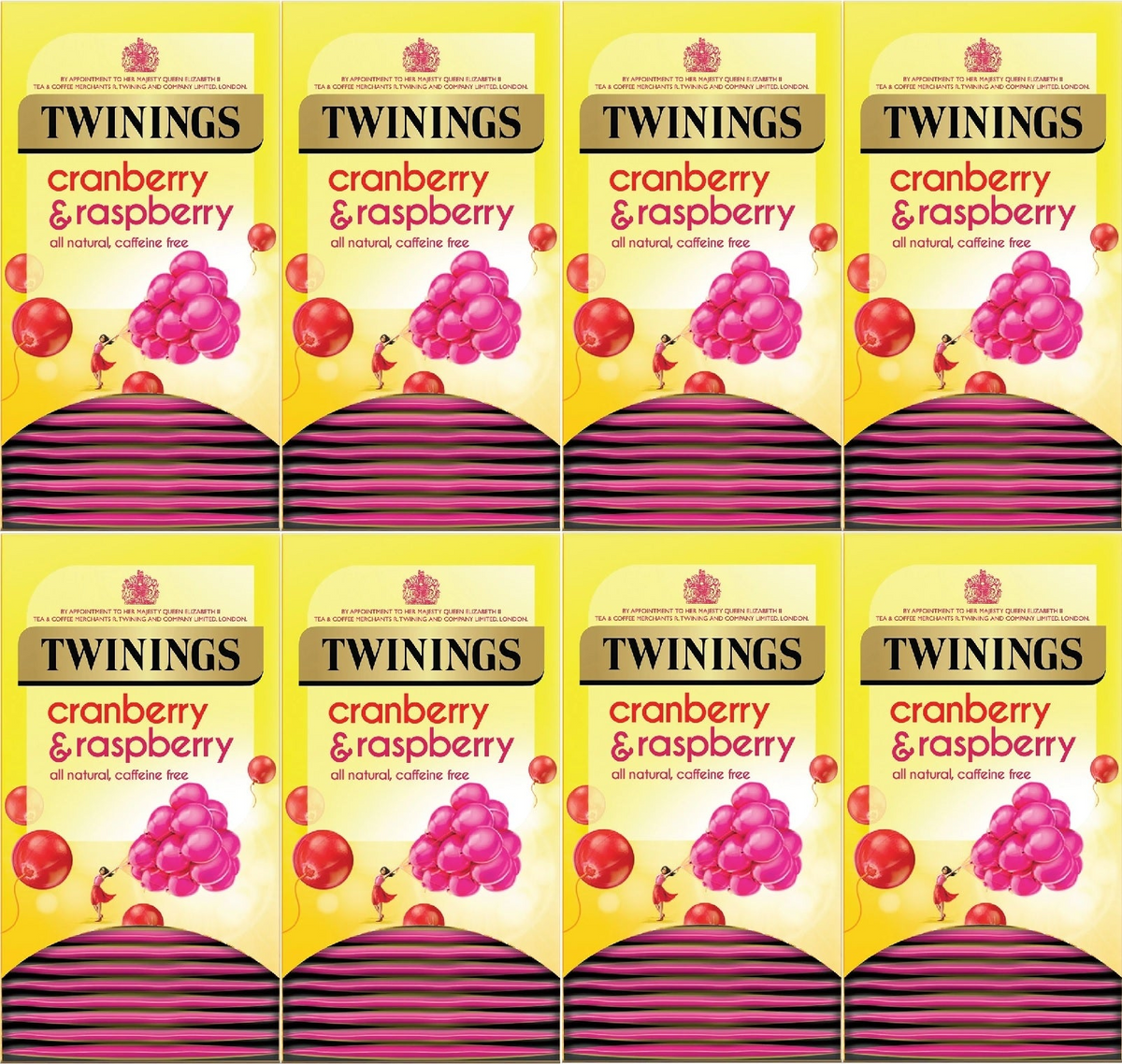 Twinings Cranberry & Raspberry Fruit Tea Bags Individually Enveloped Tagged UK