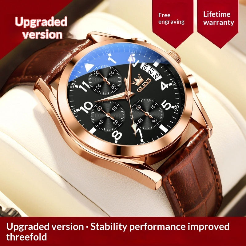 OLEVS Luxury Mens Watches Waterproof Luminous Quartz