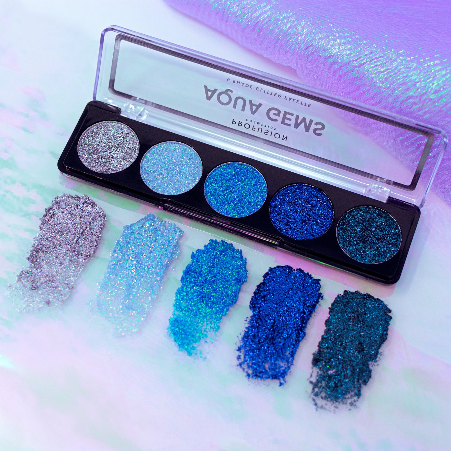 Glitter Gems 5-Shade Pressed Glitter Eyeshadow Palette | Vegan & Cruelty-Free