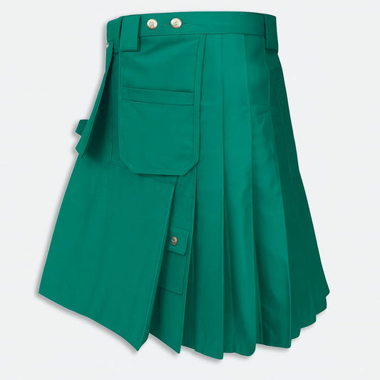 Green Heavy-Duty Utility Kilt | Workwear Kilt for Men